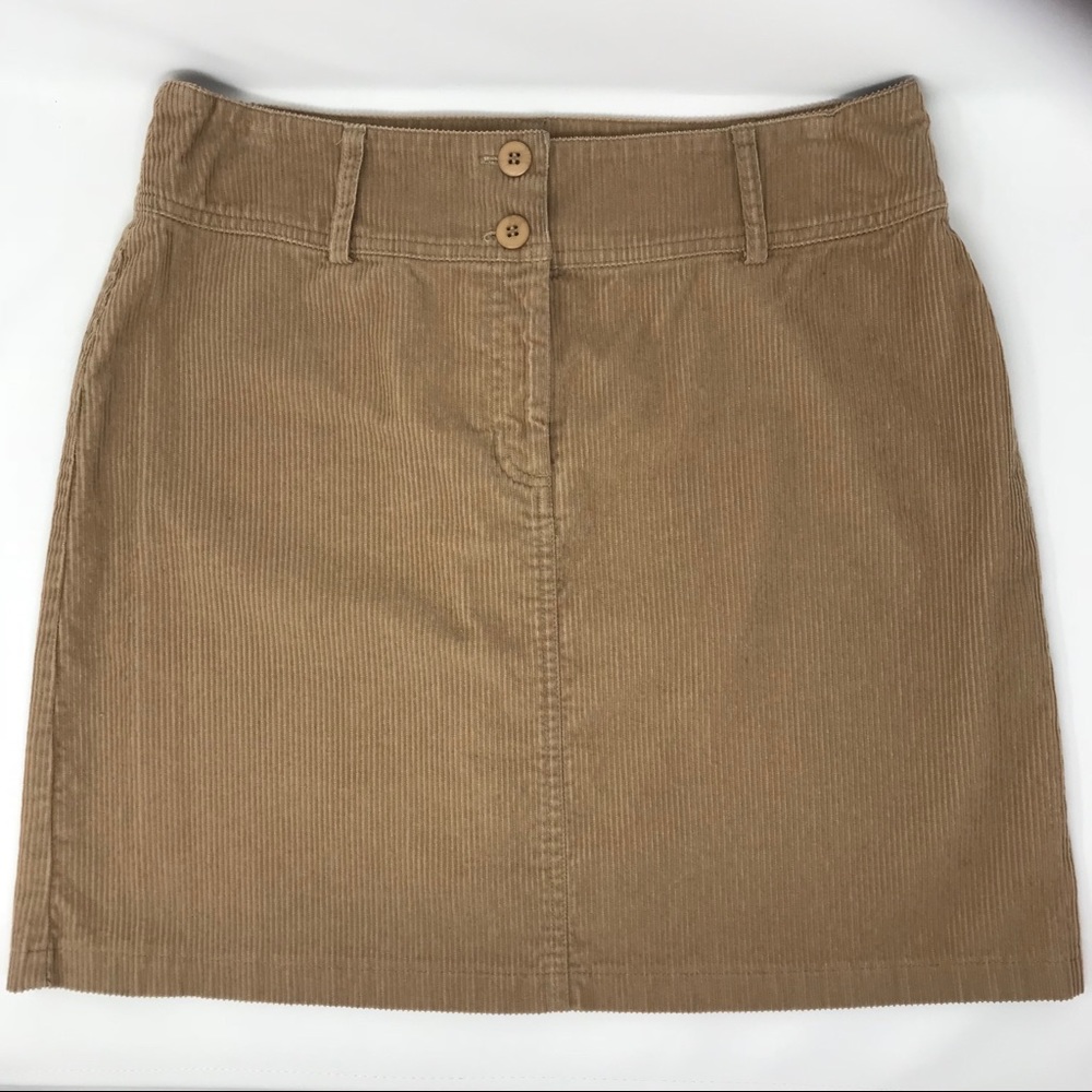 B Moss Tan Cotton Corduroy Mini Skirt Size 12